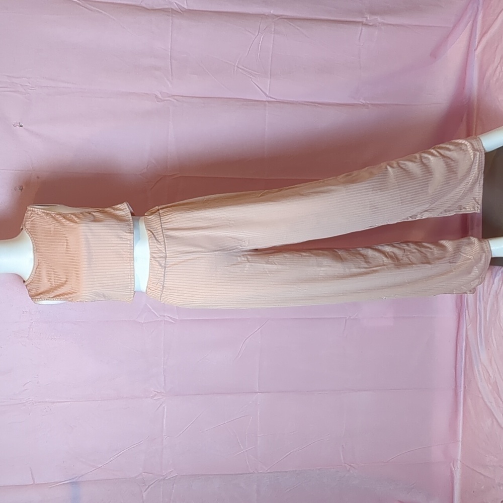 Nasty Gal Side Show Crop Top and Wide Leg Matching Pants Set in Blush size 8
